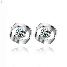 Women Statement Rose Flower Design Wedding Stud 925 Sterling Silver Earrings